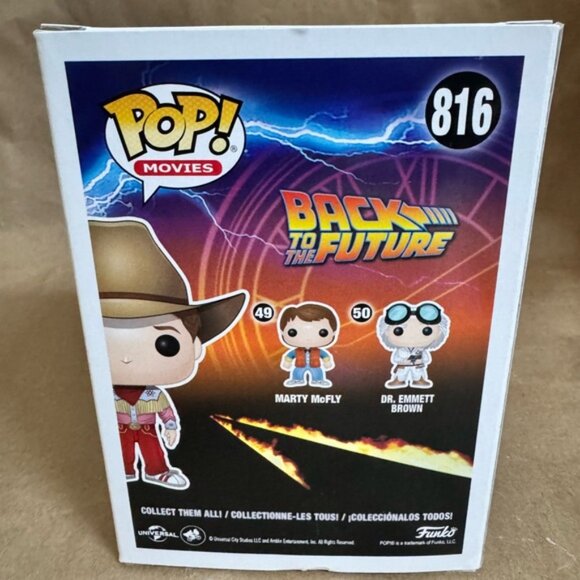 NWT Funko Pop Back to The Future III #816 Marty McFly in Old West - Picture 3 of 6